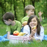 Picnic Party Food Kids Drinks Bagels